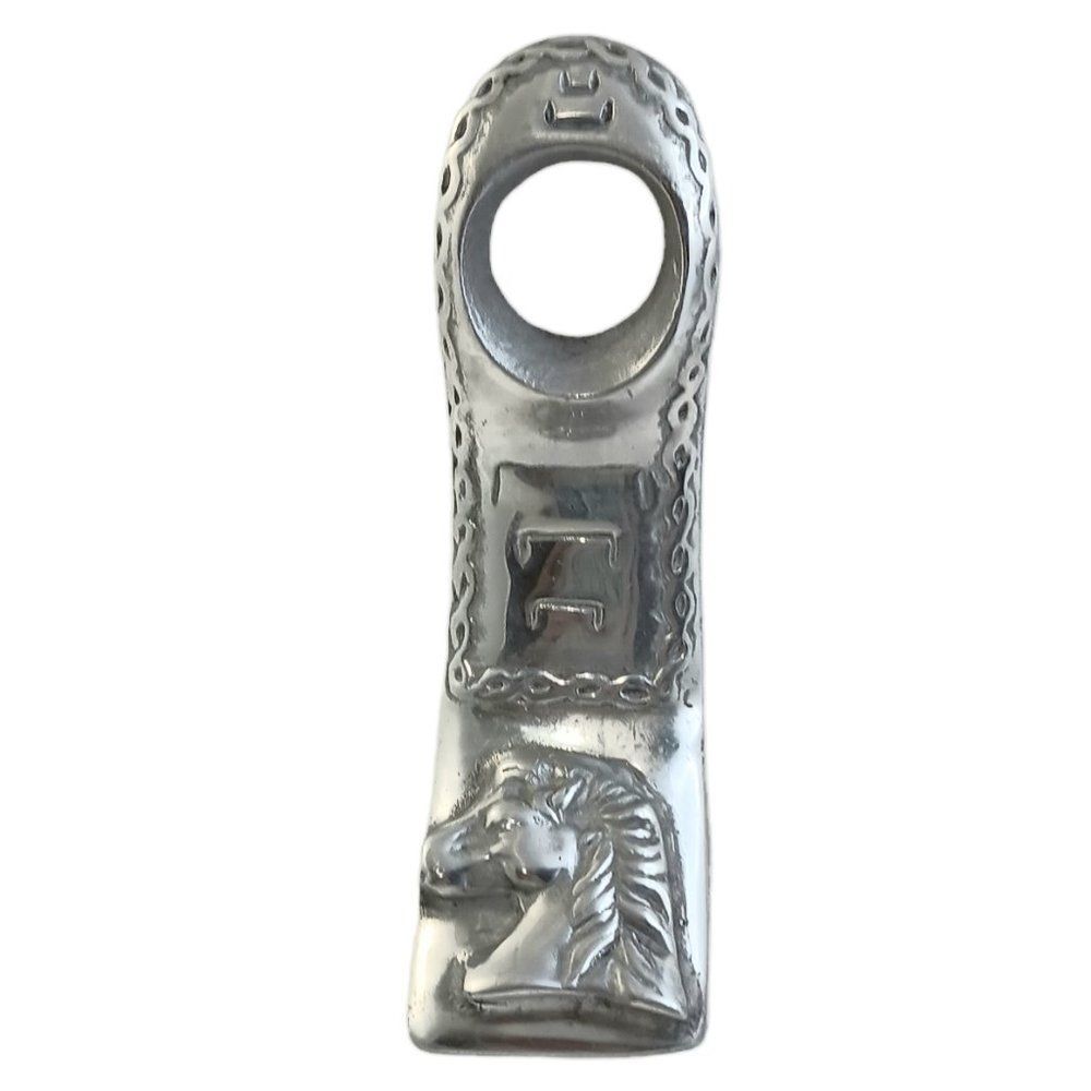 Pewter Horse Wine Bottle Holder Suspended Gravity Balancing